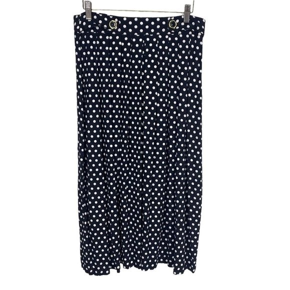 Vintage 90s Norton McNaughton Polkadot Pleated Full Skirt Large - Picture 1 of 7